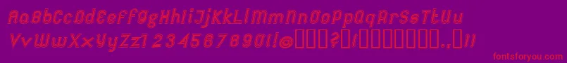 FutileExtraoutitalic-Schriftart – Rote Schriften auf violettem Hintergrund