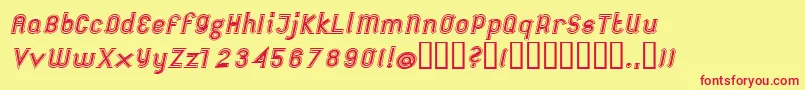 FutileExtraoutitalic Font – Red Fonts on Yellow Background