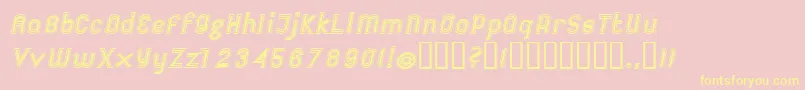 FutileExtraoutitalic-Schriftart – Gelbe Schriften auf rosa Hintergrund