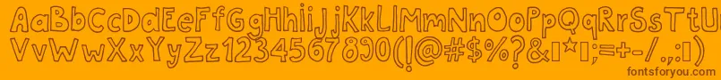 Tanaestelwhiteletter01Regular-Schriftart – Braune Schriften auf orangefarbenem Hintergrund