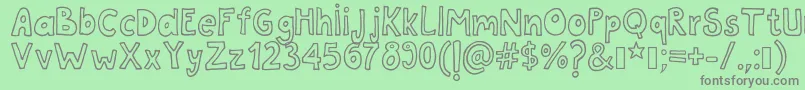 Tanaestelwhiteletter01Regular Font – Gray Fonts on Green Background