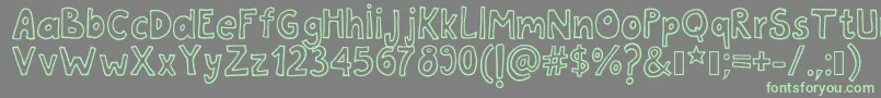 Tanaestelwhiteletter01Regular Font – Green Fonts on Gray Background