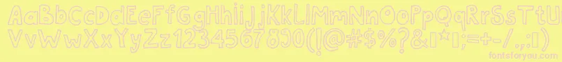 Tanaestelwhiteletter01Regular Font – Pink Fonts on Yellow Background