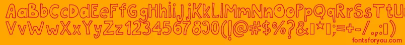 Tanaestelwhiteletter01Regular Font – Red Fonts on Orange Background