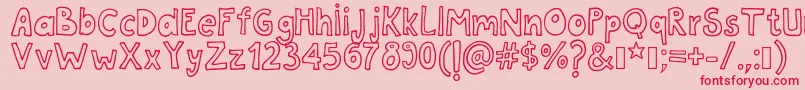 Tanaestelwhiteletter01Regular Font – Red Fonts on Pink Background
