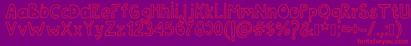 Tanaestelwhiteletter01Regular Font – Red Fonts on Purple Background