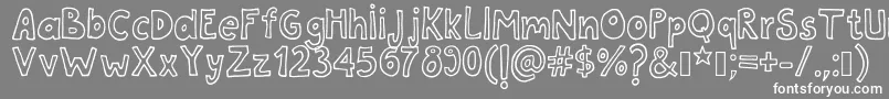 Tanaestelwhiteletter01Regular-Schriftart – Weiße Schriften auf grauem Hintergrund