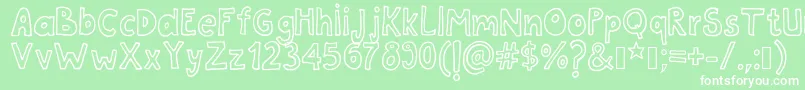 フォントTanaestelwhiteletter01Regular – 緑の背景に白い文字