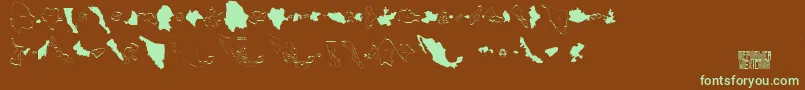 Czcionka Republicamexicana – zielone czcionki na brązowym tle