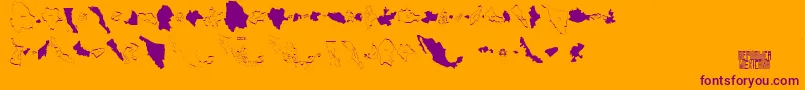 Шрифт Republicamexicana – фиолетовые шрифты на оранжевом фоне