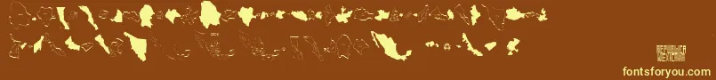 Czcionka Republicamexicana – żółte czcionki na brązowym tle
