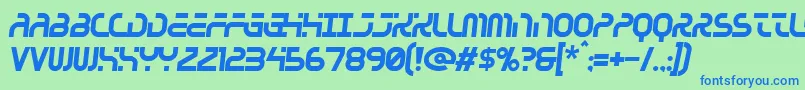 Greenhousegas Font – Blue Fonts on Green Background