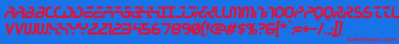 フォントGreenhousegas – 赤い文字の青い背景