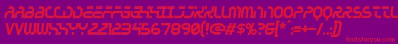 フォントGreenhousegas – 紫の背景に赤い文字
