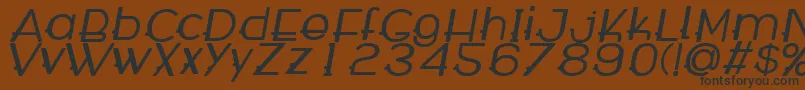 Więcej informacji o czcionce WabecoBoldItalic Czcionka WabecoBoldItalic – czarne czcionki na brązowym tle