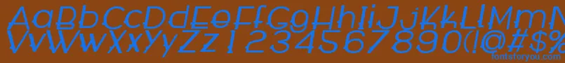 WabecoBoldItalic Font – Blue Fonts on Brown Background