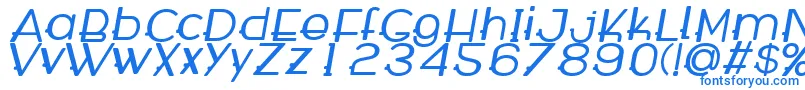 フォントWabecoBoldItalic – 白い背景に青い文字