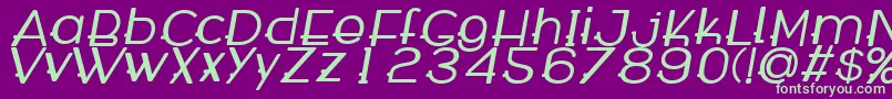 WabecoBoldItalic Font – Green Fonts on Purple Background