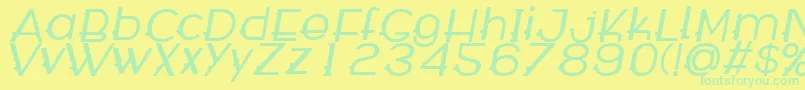 Czcionka WabecoBoldItalic – zielone czcionki na żółtym tle