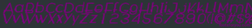 Saiba mais sobre a fonte WabecoBoldItalic Fonte WabecoBoldItalic – fontes roxas em um fundo preto