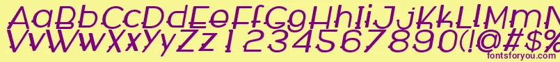 Шрифт WabecoBoldItalic – фиолетовые шрифты на жёлтом фоне