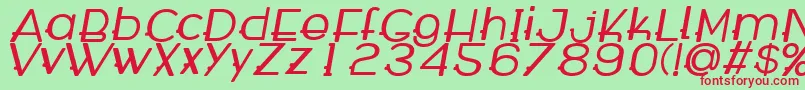 WabecoBoldItalic Font – Red Fonts on Green Background
