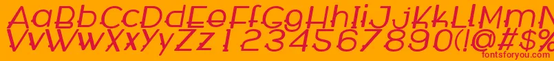 WabecoBoldItalic Font – Red Fonts on Orange Background