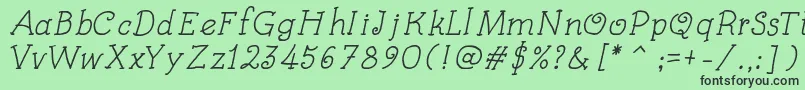 KidsBookItalic Font – Black Fonts on Green Background