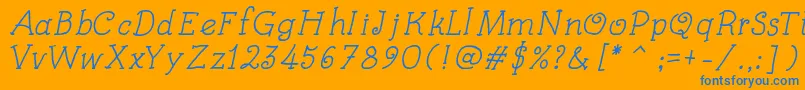 KidsBookItalic-fontti – siniset fontit oranssilla taustalla