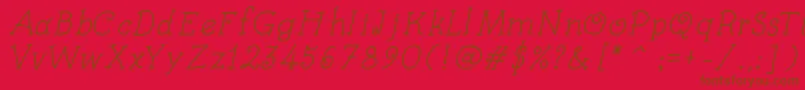 KidsBookItalic Font – Brown Fonts on Red Background