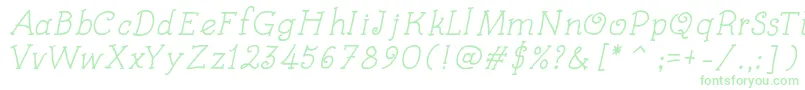 Fonte KidsBookItalic – fontes verdes em um fundo branco