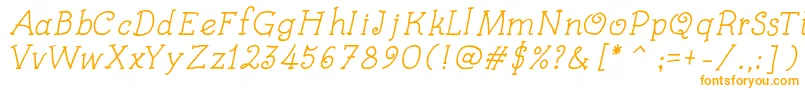 KidsBookItalic-fontti – oranssit fontit valkoisella taustalla