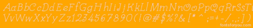 フォントKidsBookItalic – オレンジの背景にピンクのフォント