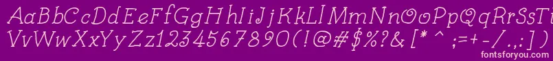 KidsBookItalic Font – Pink Fonts on Purple Background