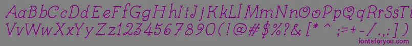 KidsBookItalic Font – Purple Fonts on Gray Background