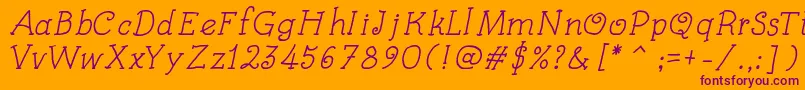 fuente KidsBookItalic – Fuentes Moradas Sobre Fondo Naranja