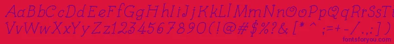 KidsBookItalic Font – Purple Fonts on Red Background