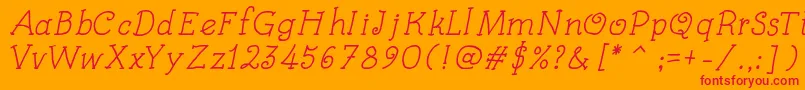 KidsBookItalic Font – Red Fonts on Orange Background