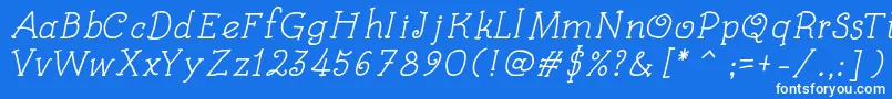 KidsBookItalic Font – White Fonts on Blue Background