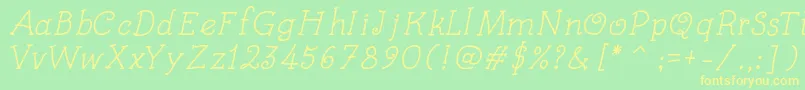 fuente KidsBookItalic – Fuentes Amarillas Sobre Fondo Verde