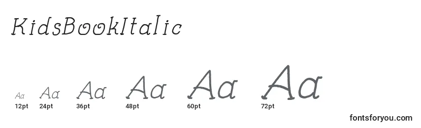 Размеры шрифта KidsBookItalic