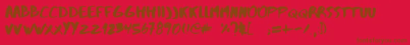 AbysRegular Font – Brown Fonts on Red Background