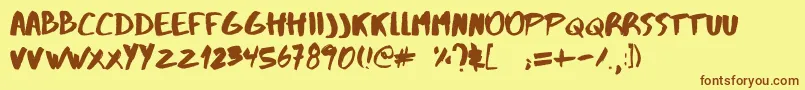AbysRegular Font – Brown Fonts on Yellow Background