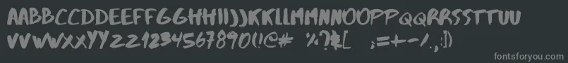 フォントAbysRegular – 黒い背景に灰色の文字