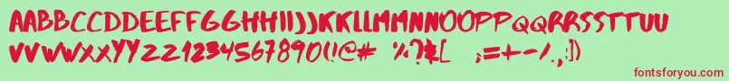 AbysRegular Font – Red Fonts on Green Background