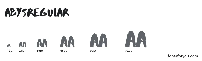 AbysRegular Font Sizes
