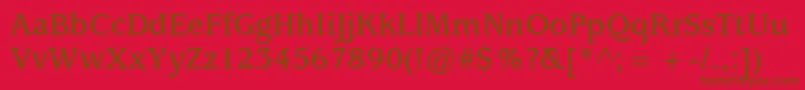 Czcionka ExpositionSsiBold – brązowe czcionki na czerwonym tle