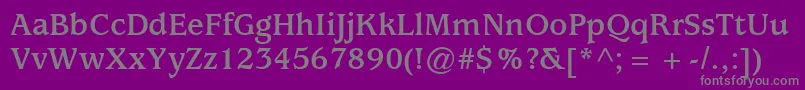 フォントExpositionSsiBold – 紫の背景に灰色の文字