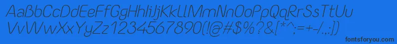 YaahowuLightItalic Font – Black Fonts on Blue Background