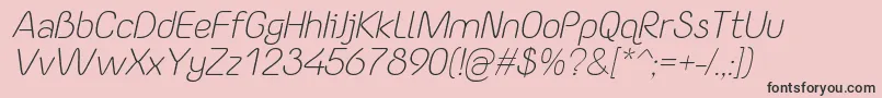 YaahowuLightItalic-Schriftart – Schwarze Schriften auf rosa Hintergrund